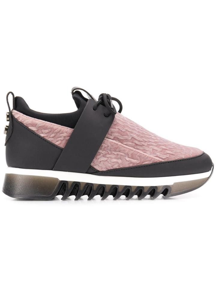 Alexander Smith Velvet Platform Sneakers - Pink & Purple