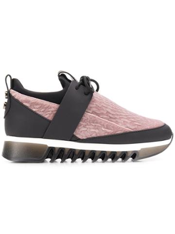 Alexander Smith Velvet Platform Sneakers - Pink & Purple