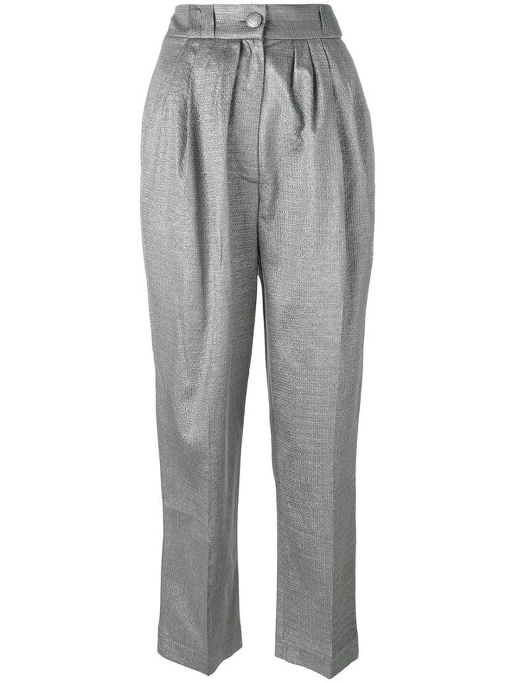 Daniele Carlotta Cropped Pants, Women's, Size: 42, Grey, Viscose/acetate/metallized Polyester