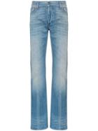 Gucci Web Trim Embellished Straight Jeans - Blue