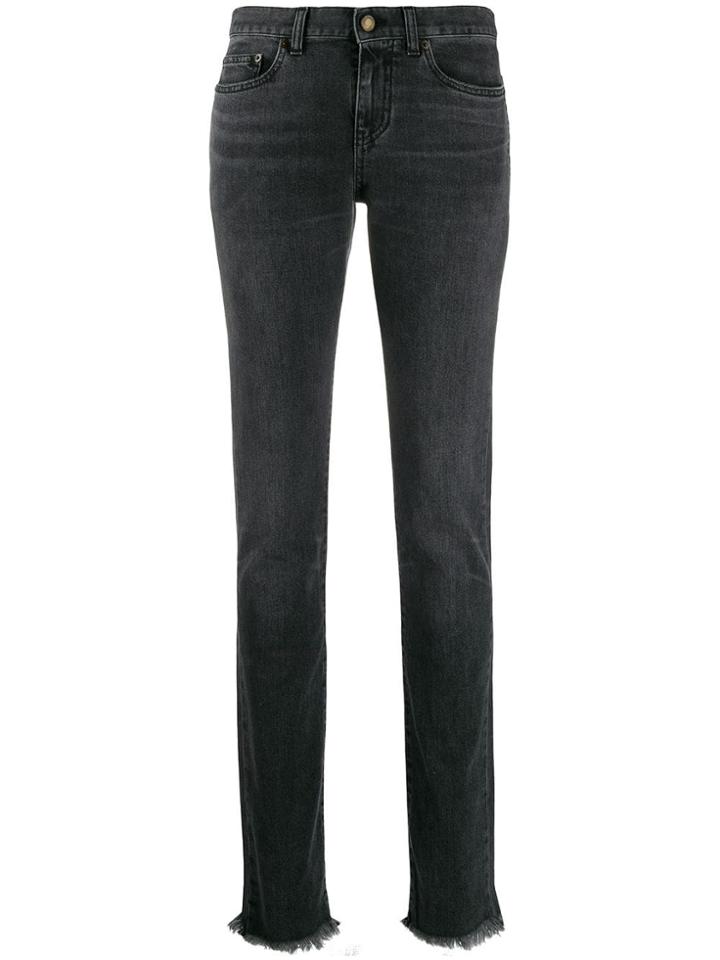 Saint Laurent Straight-leg Faded Jeans - Grey