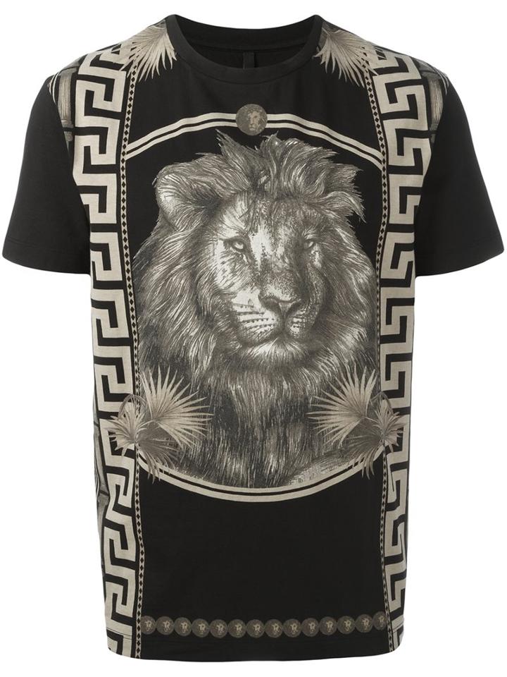Versus Logo Print T-shirt, Men's, Size: Xs, Black, Cotton