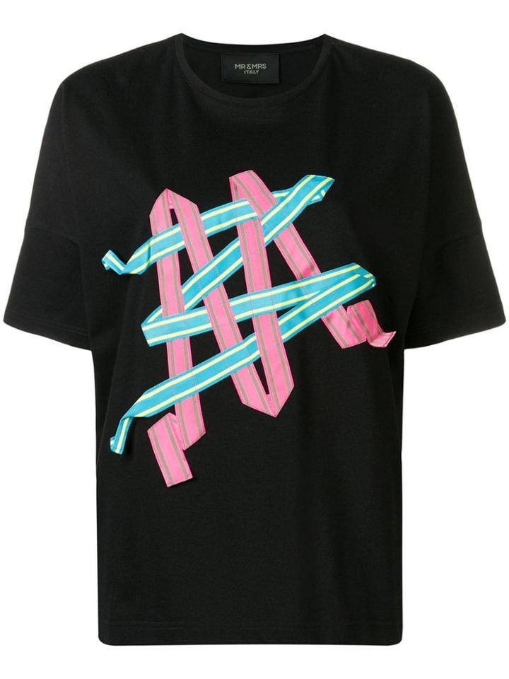 Mr & Mrs Italy Ribbon T-shirt - Black