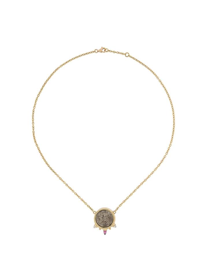 Dubini 18kt Yellow Gold, Rhodolite And Moonstone King Of Persia