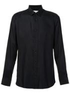 Saint Laurent Classic Long Sleeve Shirt, Men's, Size: 42, Black, Viscose