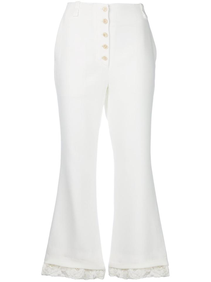 Proenza Schouler Flared Cropped Trousers - White