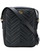 Gucci Textured Logo Messenger Bag - Black