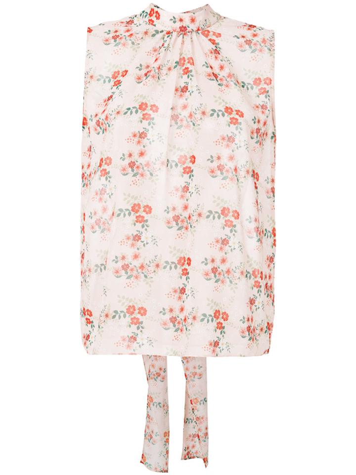 Ainea Floral Print Tank Top - Pink & Purple