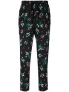 Red Valentino - Floral Trousers - Women - Silk/polyester - 42, Black, Silk/polyester