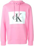 Calvin Klein Jeans Logo Print Hoodie - Pink & Purple
