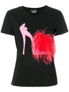 Boutique Moschino - Shoe Print T-shirt - Women - Cotton - 40, Black, Cotton