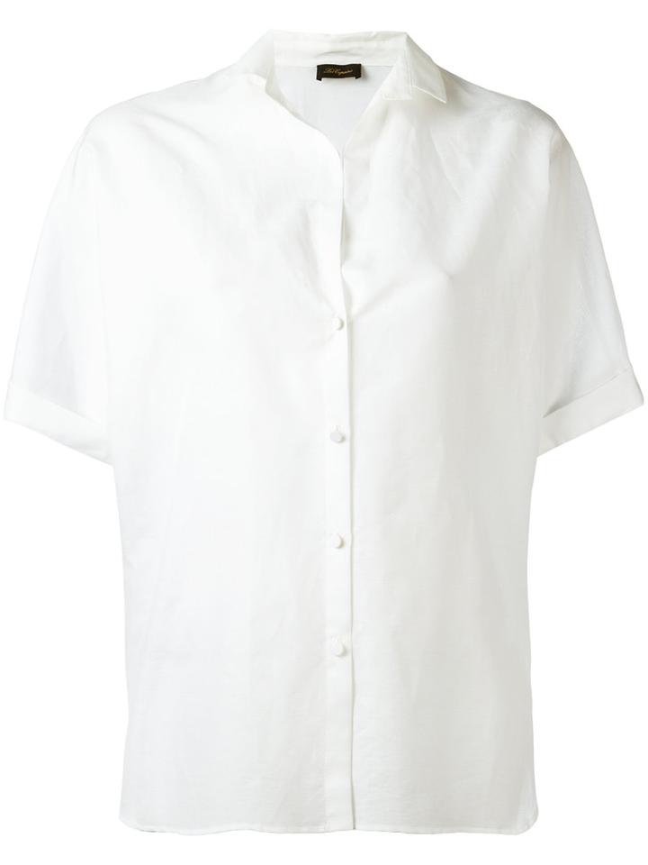 Les Copains - Short Sleeve Blouse - Women - Cotton/linen/flax - 40, Women's, White, Cotton/linen/flax
