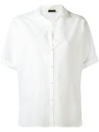 Les Copains - Short Sleeve Blouse - Women - Cotton/linen/flax - 40, Women's, White, Cotton/linen/flax
