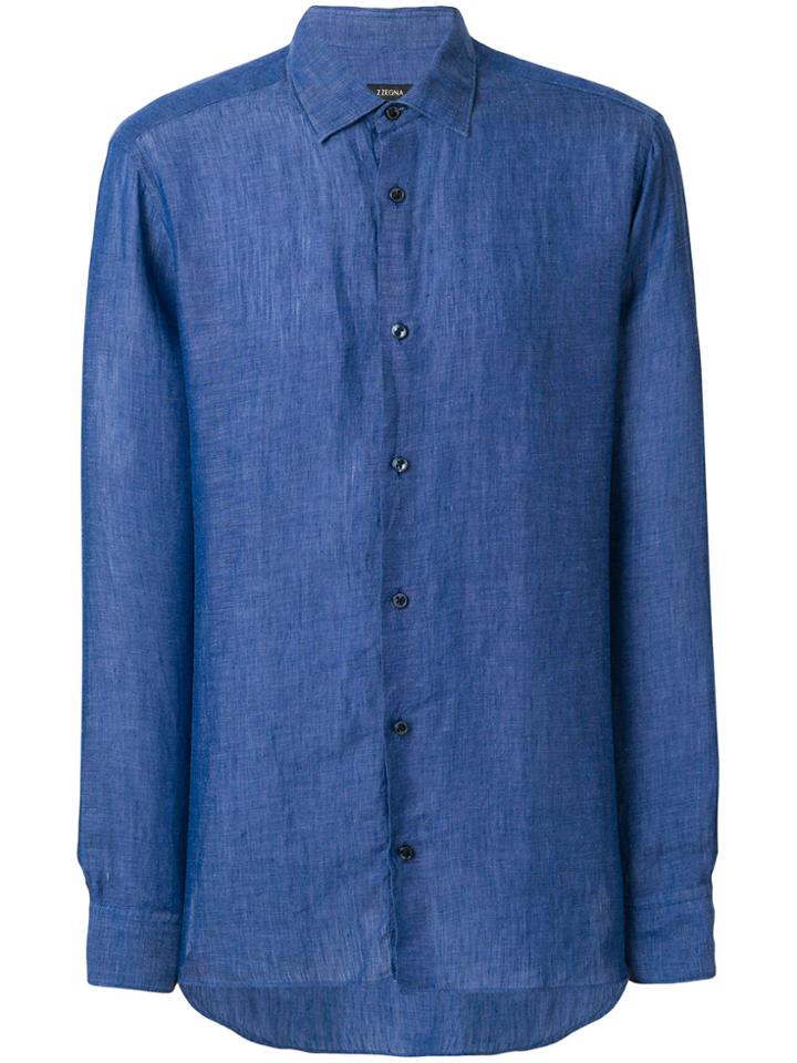 Z Zegna Slim Fit Shirt - Blue
