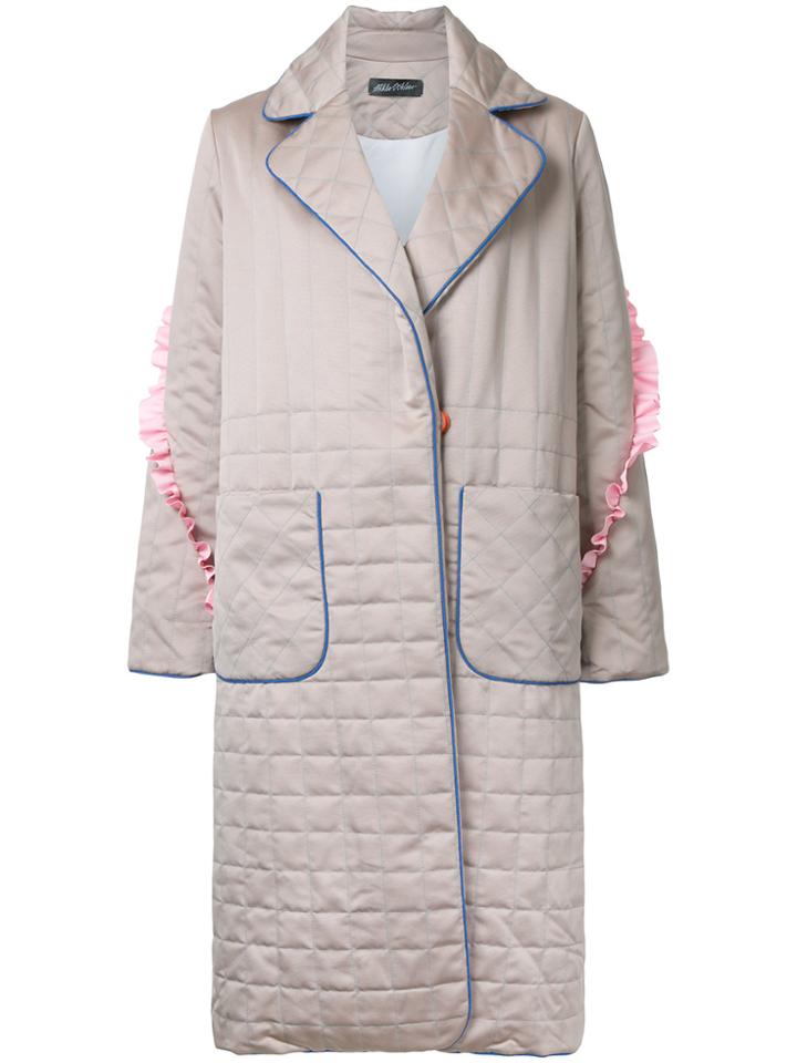 Anna October Padded Effect Midi Coat - Nude & Neutrals