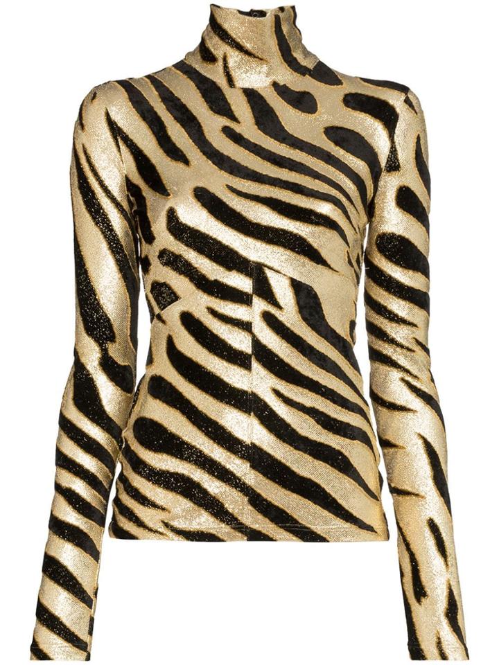 Paco Rabanne Lurex Tiger-print Jumper - Black