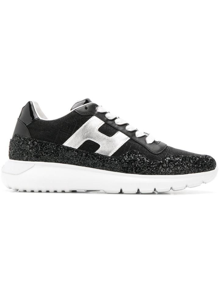 Hogan Glitter Panel Sneakers - Black