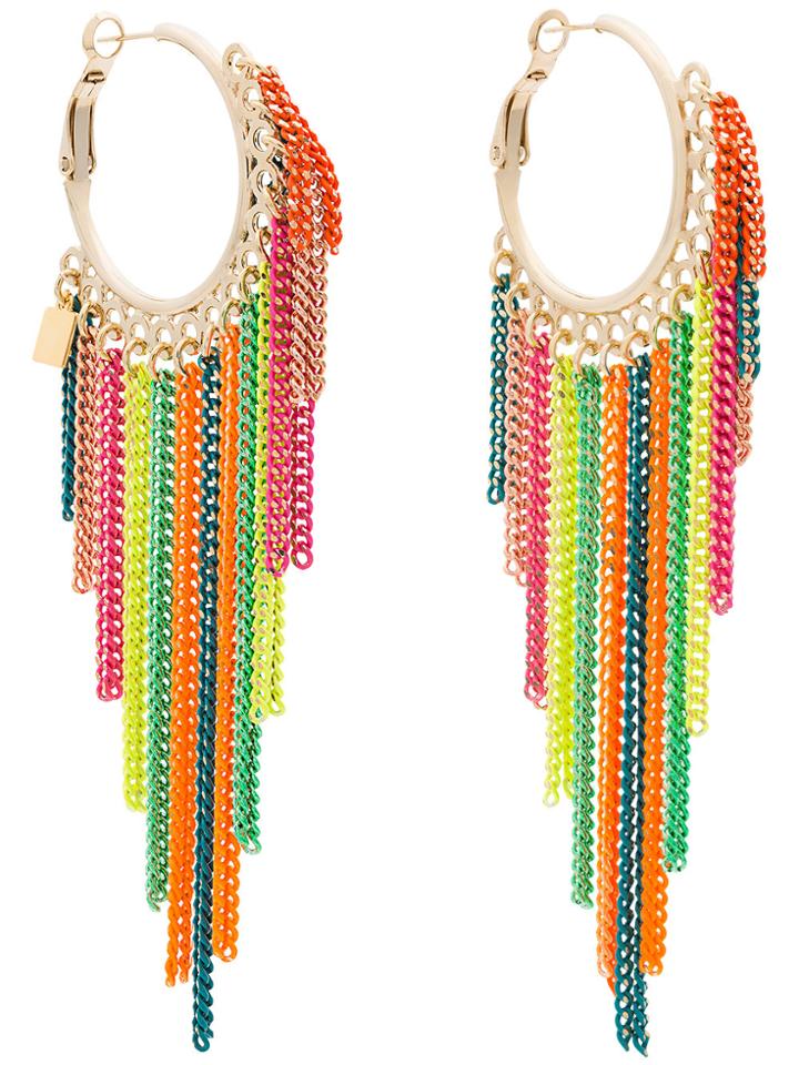 Rosantica Regina Chain Large Hoop Earrings - Multicolour
