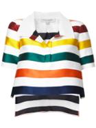 Cropped Striped Blouse - Women - Silk/cotton - 6, White, Silk/cotton, Carolina Herrera