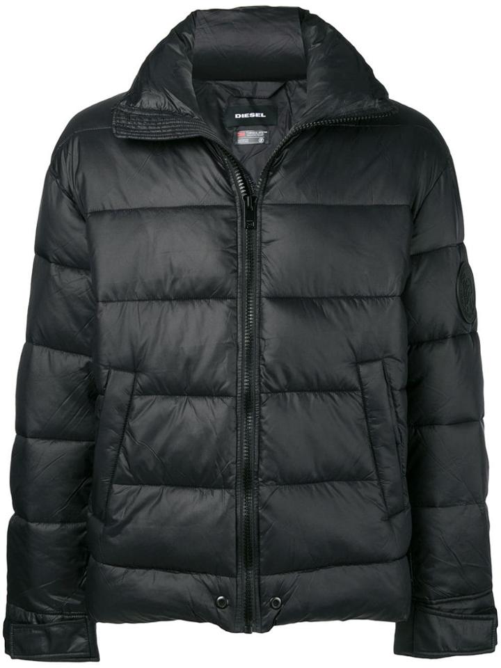 Diesel Padded Puffer Coat - Black