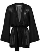 Elizabeth And James Belted Loose-fit Cardigan, Women's, Size: Medium, Black, Viscose/polyamide