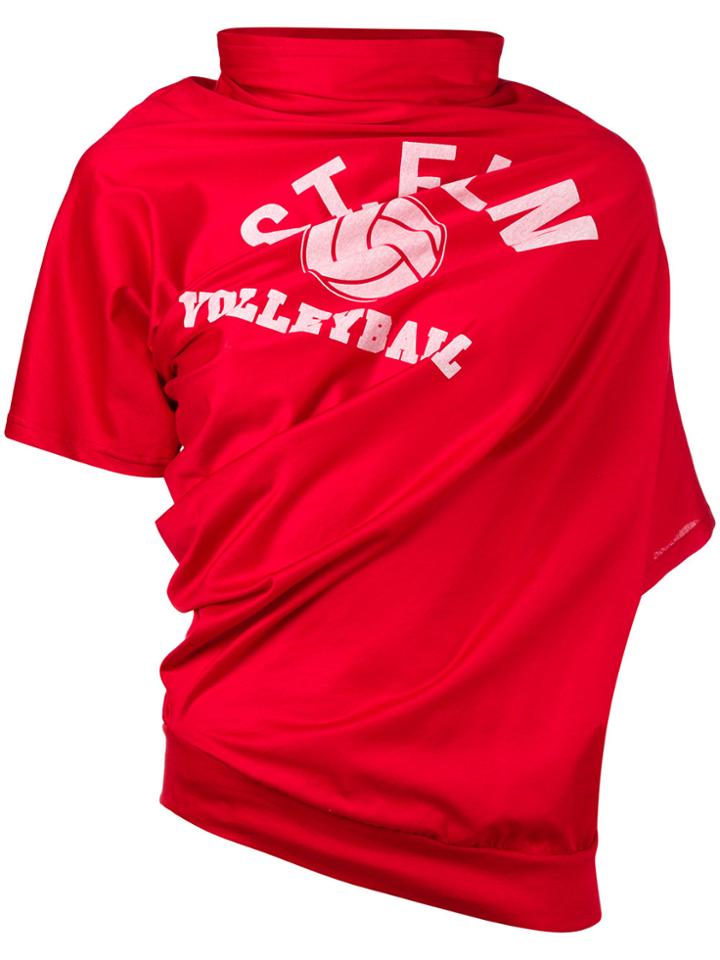 Junya Watanabe Comme Des Garçons Draped Printed T-shirt - Red