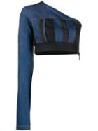 No Ka' Oi Denim One-shoulder Top - Blue