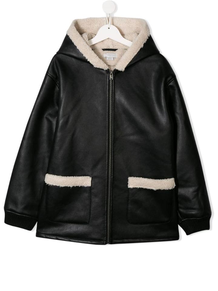 Stella Mccartney Kids Faux Shearling Jacket - Black