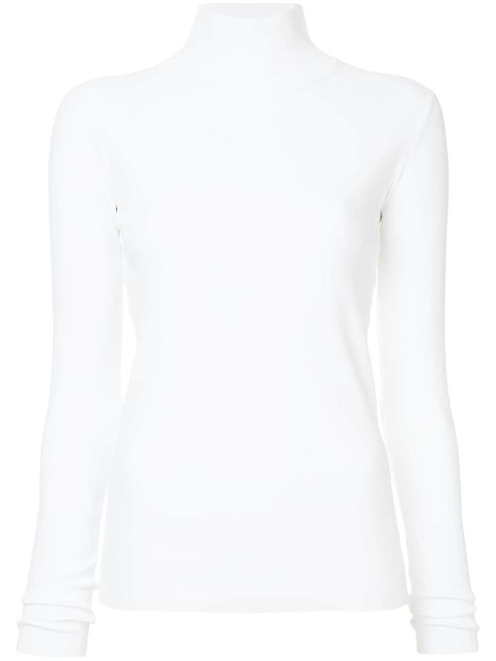 Irene Turtle-neck Fitted Sweater - White