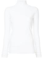 Irene Turtle-neck Fitted Sweater - White