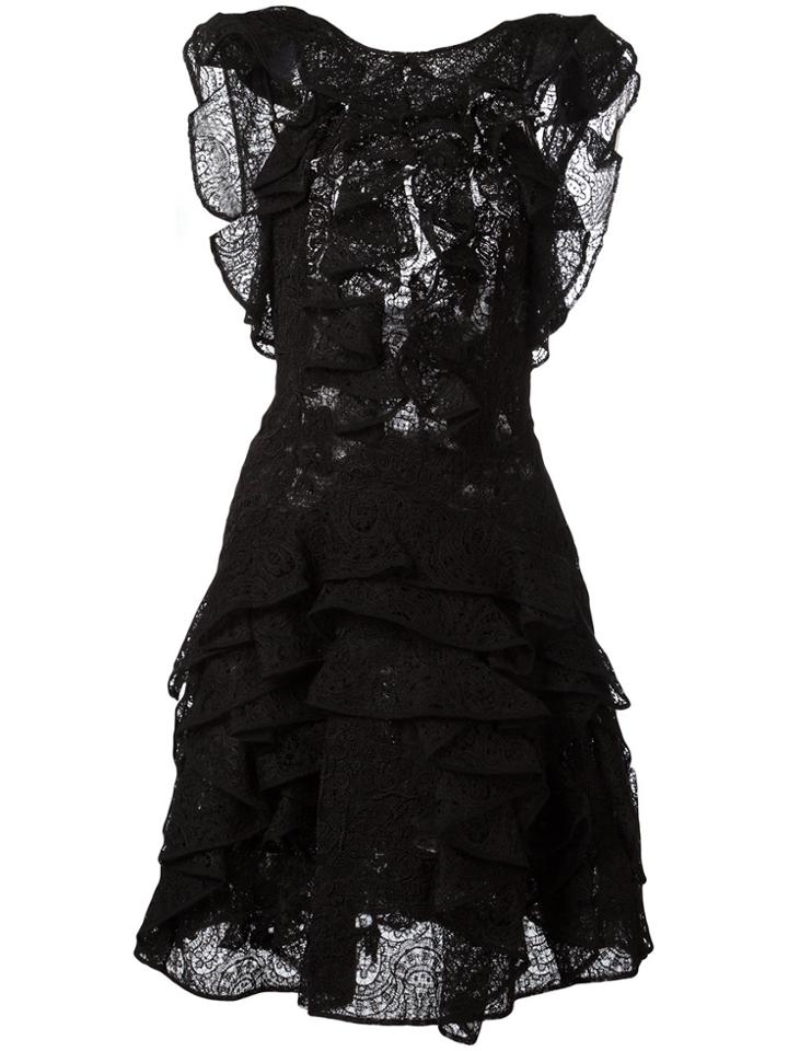 Ermanno Scervino Ruffle Low Back Dress - Black