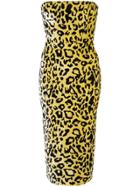 Alex Perry Velvet Touch Strapless Dress - Yellow