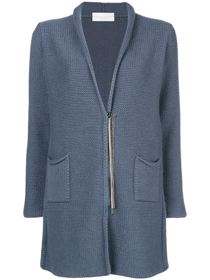 Fabiana Filippi Fitted Zipped Cardi-coat - Blue