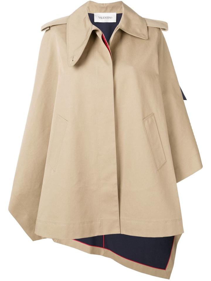 Valentino Asymmetric Cape Jacket - Brown