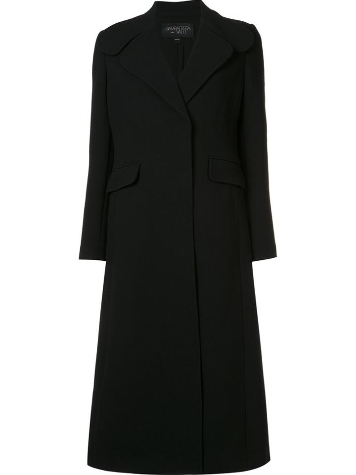 Giambattista Valli Single Breasted Coat, Women's, Size: 46, Black, Silk/nylon/polyamide/virgin Wool