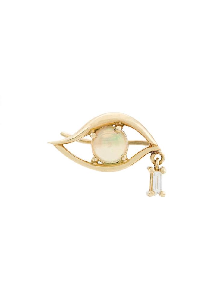 Ileana Makri 18kt Yellow Gold, Diamond And Opal Tear Eye Stud