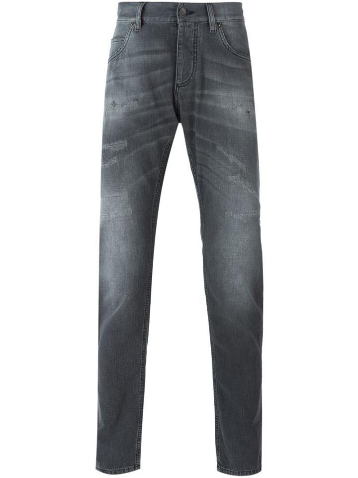 Dolce & Gabbana Distressed Jeans, Men's, Size: 46, Grey, Cotton