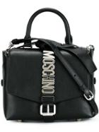 Moschino Logo Buckle Shoulder Bag, Women's, Black
