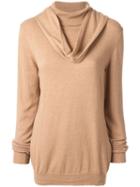 Jejia Cowl Neck Jumper - Brown