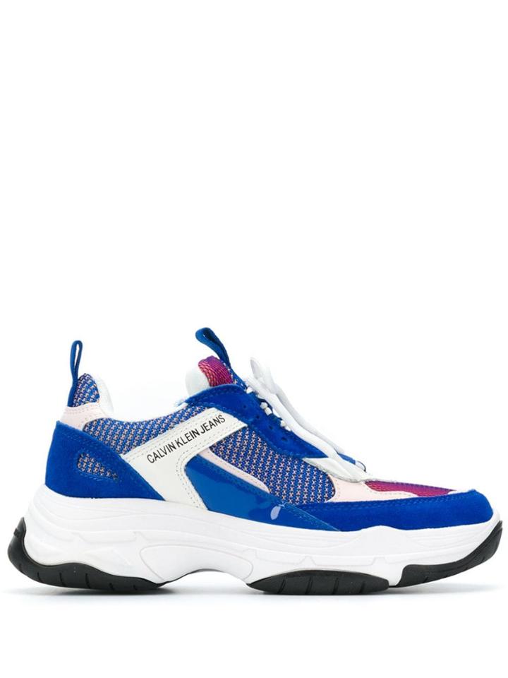Calvin Klein Jeans Panelled Low-top Sneakers - Blue