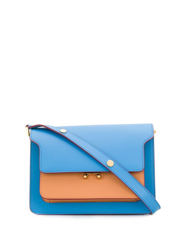 Marni Colour Block Trunk Shoulder Bag - Blue