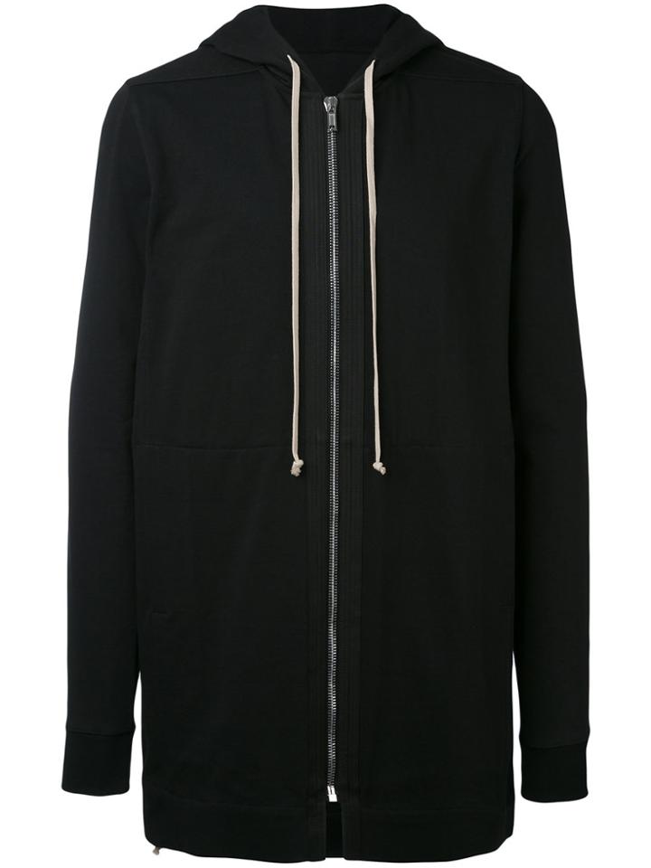 Rick Owens Black Zip Up Long Length Hoodie