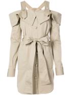 Silvia Tcherassi Off Shoulder Belted Dress - Nude & Neutrals
