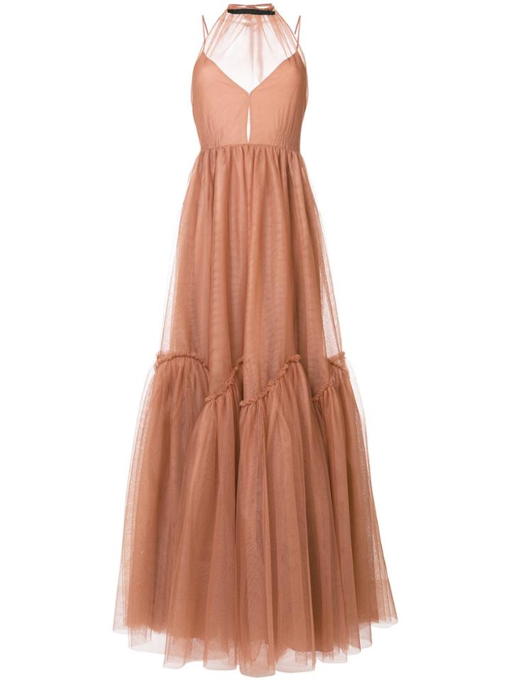 No21 Backless Tulle Gown - Pink & Purple