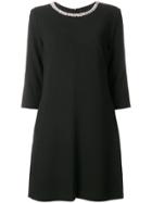 Ermanno Ermanno Embellished Neckline Dress - Black