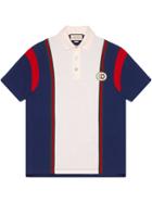 Gucci Polo With Interlocking G Patch - Blue