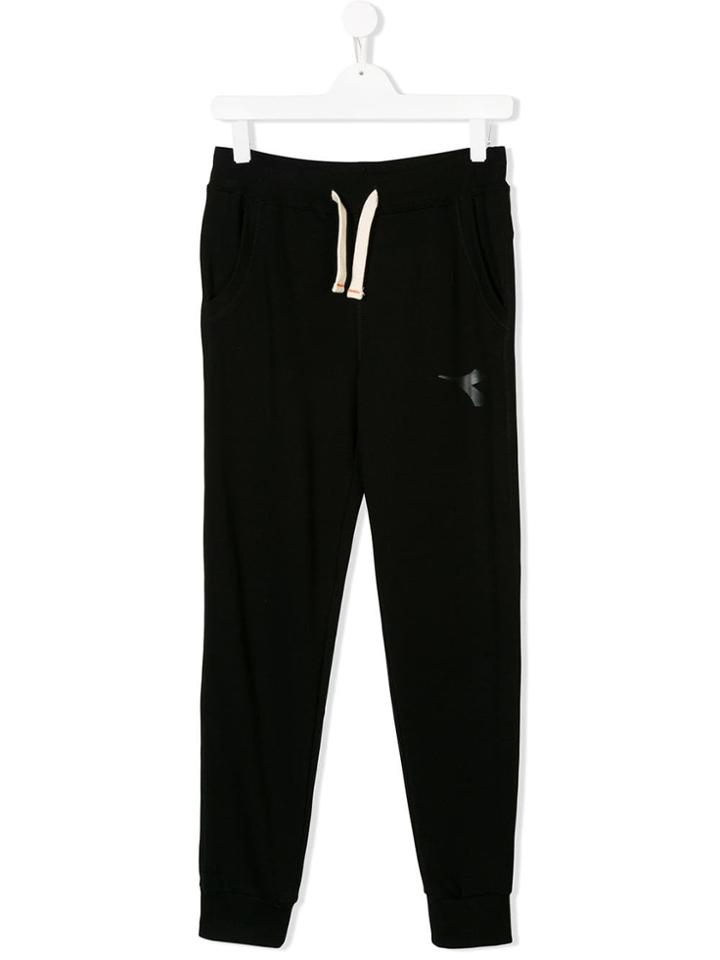 Diadora Junior Drawstring Fitted Trousers - Black
