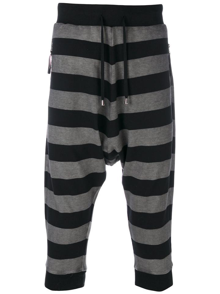 Unconditional - Striped Harem Trousers - Men - Cotton/spandex/elastane - L, Black, Cotton/spandex/elastane