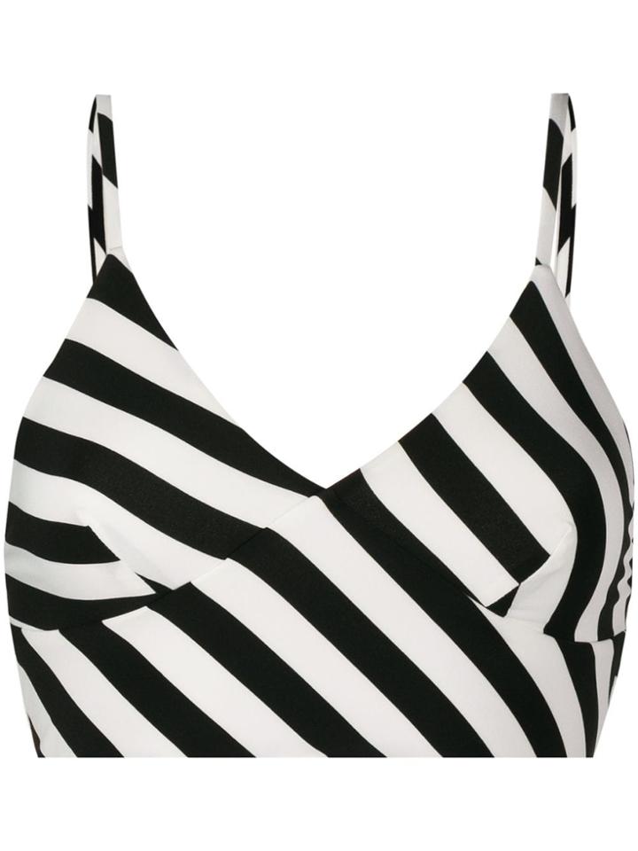 Norma Kamali Striped Cropped Top - Black