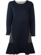Erika Cavallini Longsleeved Flared Dress, Women's, Size: Small, Blue, Polyamide/spandex/elastane/modal/viscose
